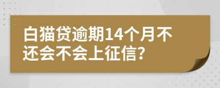 白猫贷逾期14个月不还会不会上征信？