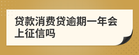 贷款消费贷逾期一年会上征信吗