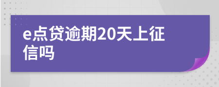 e点贷逾期20天上征信吗