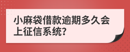 小麻袋借款逾期多久会上征信系统？