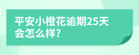 平安小橙花逾期25天会怎么样?