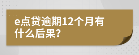 e点贷逾期12个月有什么后果？