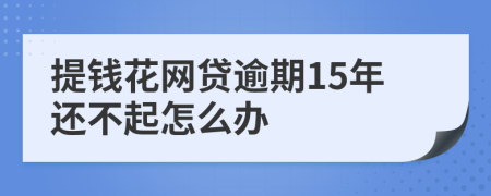 提钱花网贷逾期15年还不起怎么办