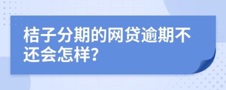 桔子分期的网贷逾期不还会怎样？