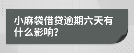 小麻袋借贷逾期六天有什么影响？