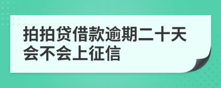 拍拍贷借款逾期二十天会不会上征信