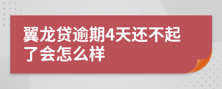 翼龙贷逾期4天还不起了会怎么样