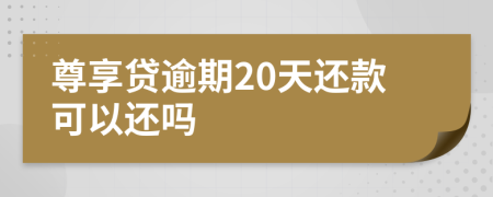 尊享贷逾期20天还款可以还吗