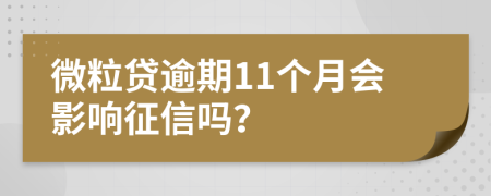 微粒贷逾期11个月会影响征信吗？