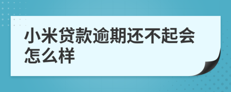 小米贷款逾期还不起会怎么样