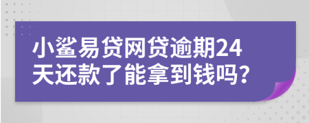 小鲨易贷网贷逾期24天还款了能拿到钱吗？