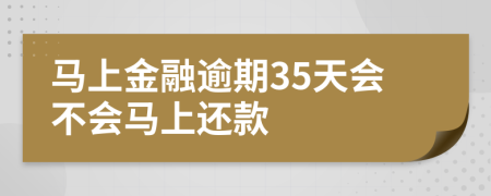 马上金融逾期35天会不会马上还款