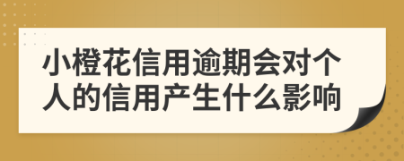 小橙花信用逾期会对个人的信用产生什么影响