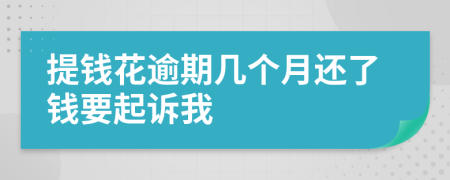 提钱花逾期几个月还了钱要起诉我