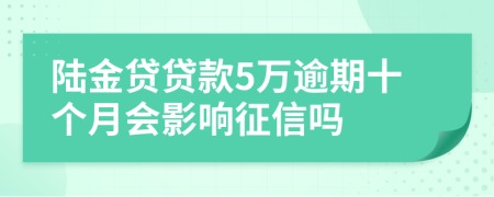 陆金贷贷款5万逾期十个月会影响征信吗