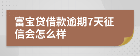 富宝贷借款逾期7天征信会怎么样