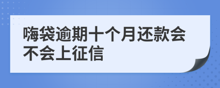 嗨袋逾期十个月还款会不会上征信