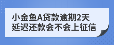 小金鱼A贷款逾期2天延迟还款会不会上征信