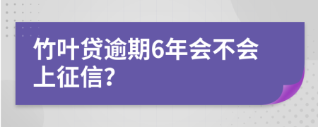 竹叶贷逾期6年会不会上征信？