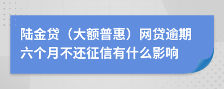 陆金贷（大额普惠）网贷逾期六个月不还征信有什么影响