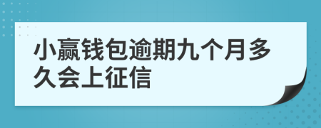 小赢钱包逾期九个月多久会上征信