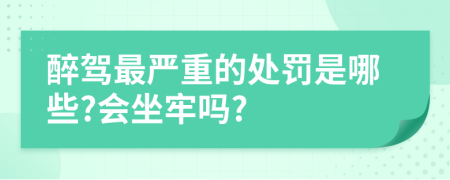醉驾最严重的处罚是哪些?会坐牢吗?