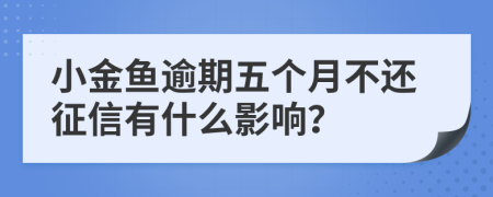 小金鱼逾期五个月不还征信有什么影响？