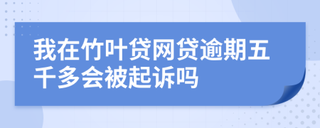 我在竹叶贷网贷逾期五千多会被起诉吗