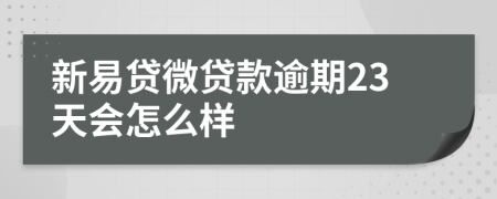 新易贷微贷款逾期23天会怎么样