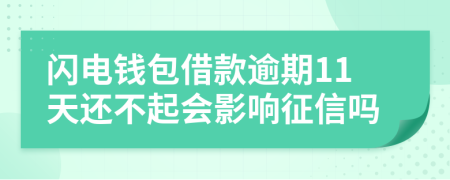 闪电钱包借款逾期11天还不起会影响征信吗