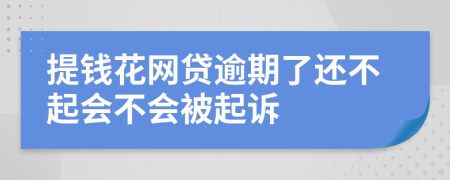 提钱花网贷逾期了还不起会不会被起诉