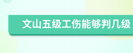 文山五级工伤能够判几级