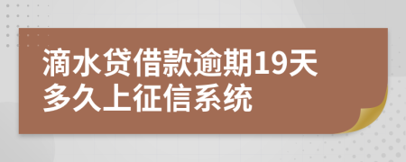 滴水贷借款逾期19天多久上征信系统