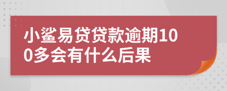 小鲨易贷贷款逾期100多会有什么后果