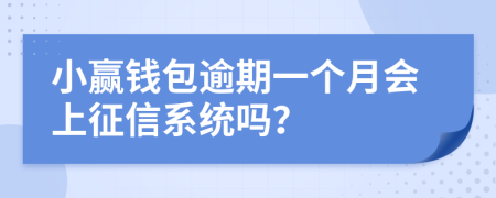 小赢钱包逾期一个月会上征信系统吗？