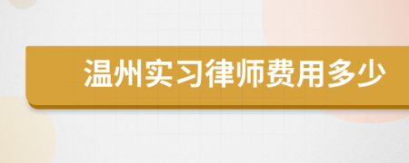 温州实习律师费用多少