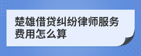 楚雄借贷纠纷律师服务费用怎么算