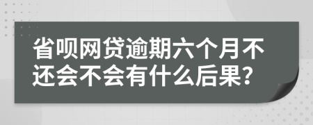 省呗网贷逾期六个月不还会不会有什么后果？