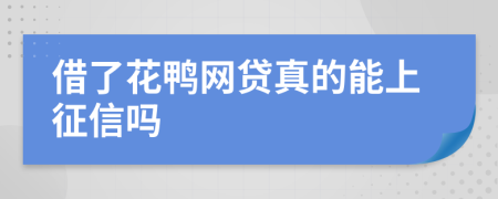 借了花鸭网贷真的能上征信吗