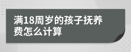 满18周岁的孩子抚养费怎么计算