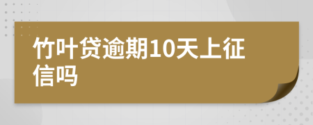 竹叶贷逾期10天上征信吗