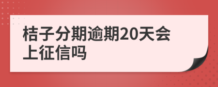 桔子分期逾期20天会上征信吗