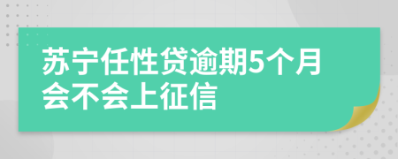 苏宁任性贷逾期5个月会不会上征信