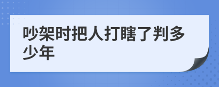 吵架时把人打瞎了判多少年