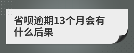 省呗逾期13个月会有什么后果