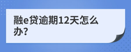 融e贷逾期12天怎么办？