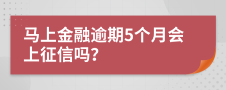 马上金融逾期5个月会上征信吗？