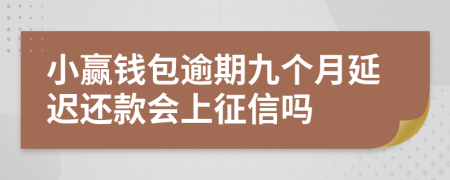 小赢钱包逾期九个月延迟还款会上征信吗