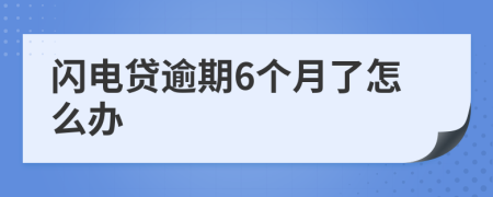 闪电贷逾期6个月了怎么办