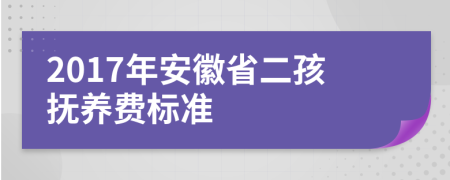 2017年安徽省二孩抚养费标准